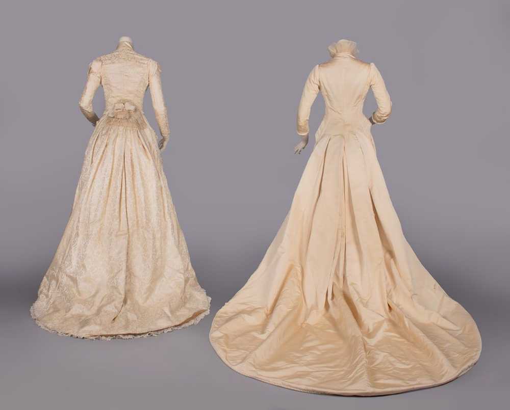 TWO CREAM SILK EVENING GOWNS, 1880s - image 4
