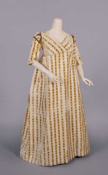 PRINTED VELVET & PATTERNED SILK ROUND GOWN, c. 179