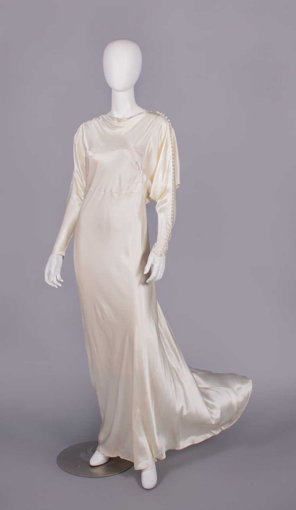 SILK SATIN WEDDING DRESS, c. 1930 - image 1