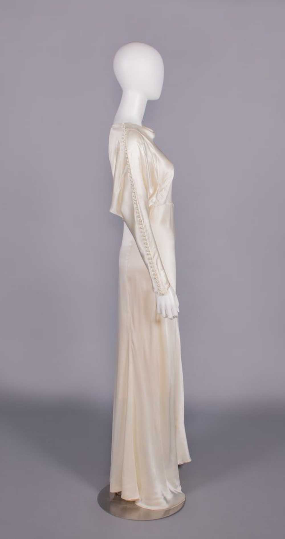 SILK SATIN WEDDING DRESS, c. 1930 - image 4