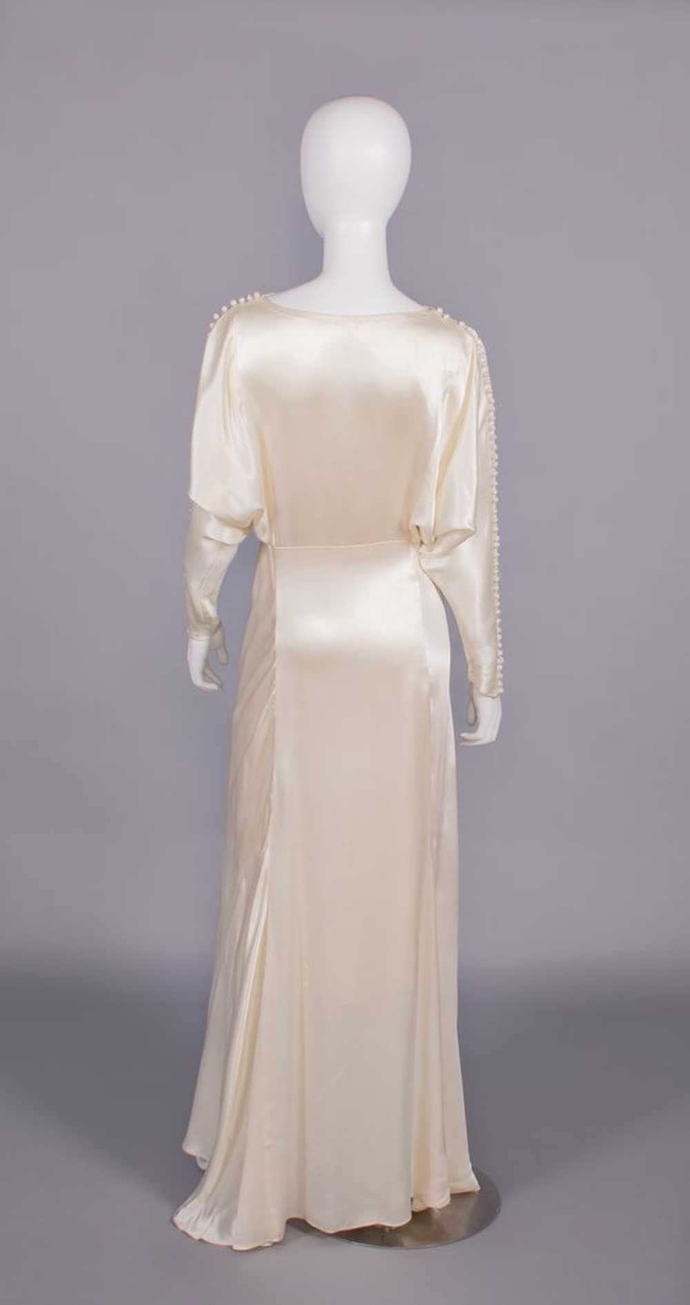 SILK SATIN WEDDING DRESS, c. 1930 - image 5