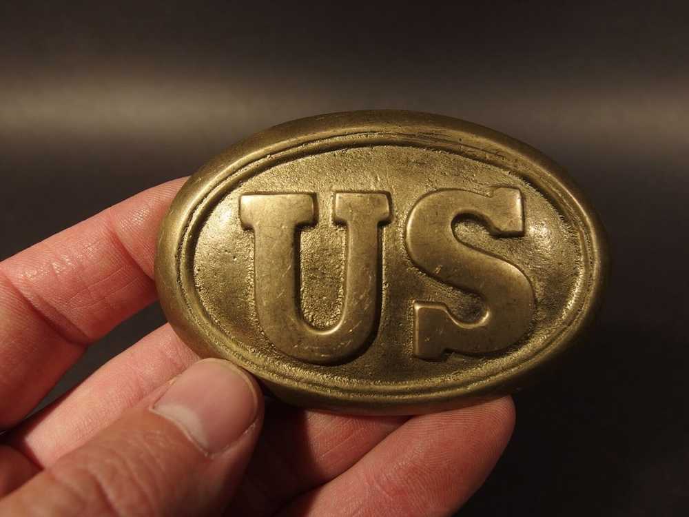 Civil War Union Soldier US Belt Buckle Plate SOLI… - image 3