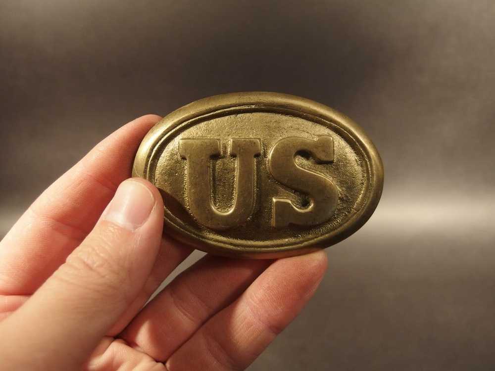 Civil War Union Soldier US Belt Buckle Plate SOLI… - image 4