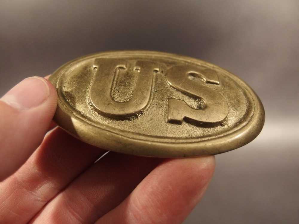 Civil War Union Soldier US Belt Buckle Plate SOLI… - image 5