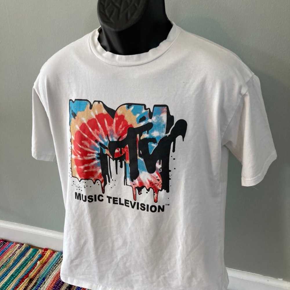 MTV Melting Tie Dye Logo Shirt Music Vtg - image 2