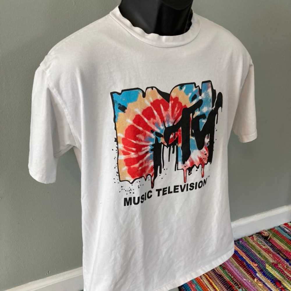 MTV Melting Tie Dye Logo Shirt Music Vtg - image 3