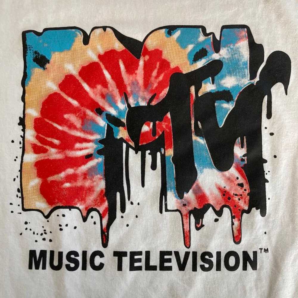 MTV Melting Tie Dye Logo Shirt Music Vtg - image 4