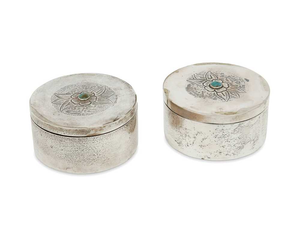 A pair of Sanborns sterling silver lidded boxes - image 1
