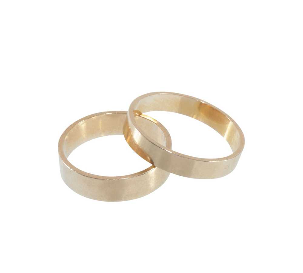Two Contemporary French 18K Gold Bands - image 1
