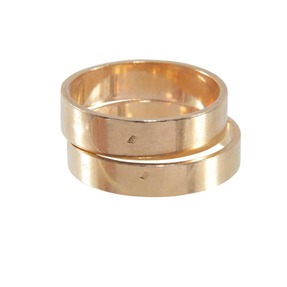 Two Contemporary French 18K Gold Bands - image 2
