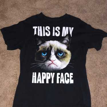 Angry Cat Meme I'm Grumpy So What Women's Crop Top Tee