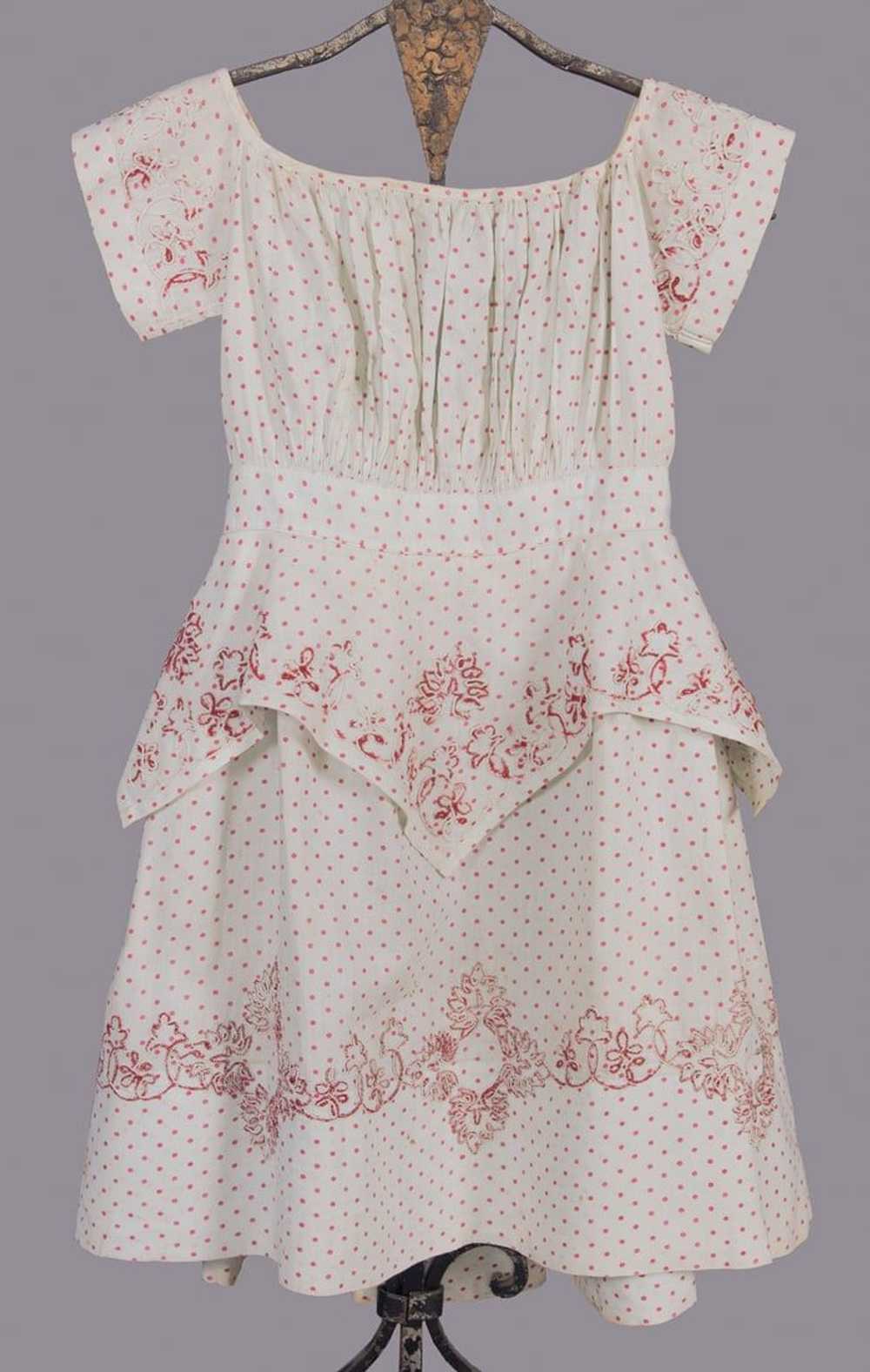 PRINTED COTTON & EMBROIDERED WOOL CHILDRENS DRESS… - image 9