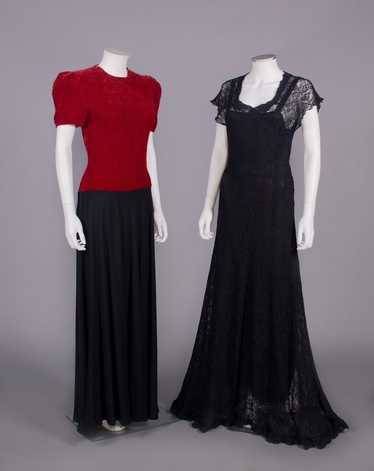 TWO SILK OR LACE EVENING GOWNS, LATE 1930s - image 1