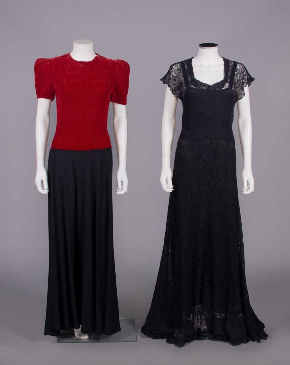 TWO SILK OR LACE EVENING GOWNS, LATE 1930s - image 2