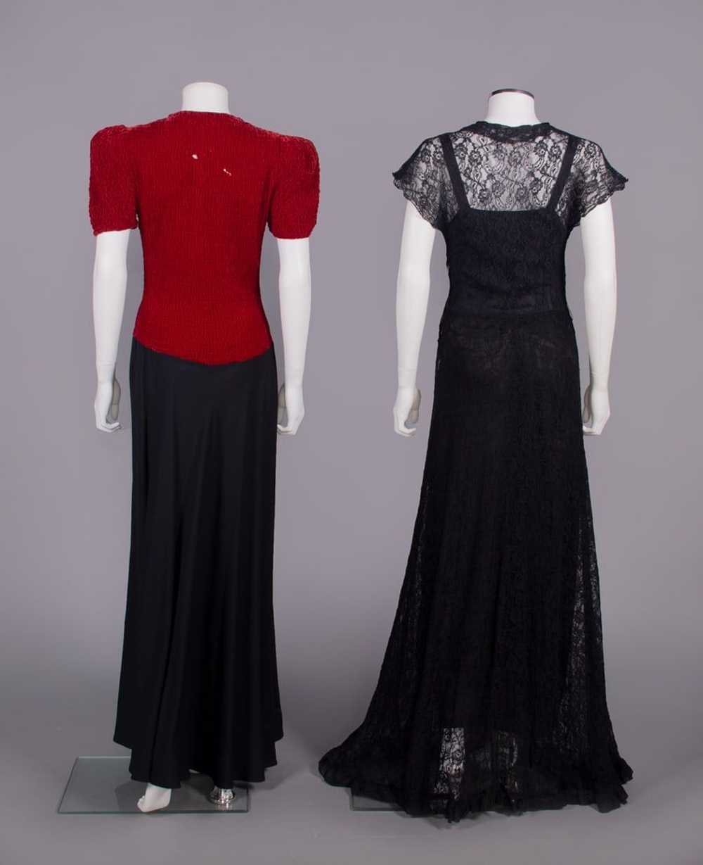TWO SILK OR LACE EVENING GOWNS, LATE 1930s - image 4