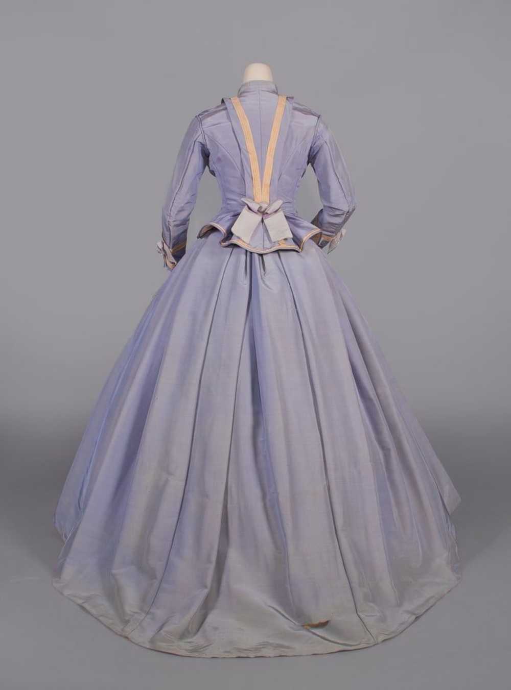 PERIWINKLE SILK FAILLE DAY DRESS, c. 1867 - image 4