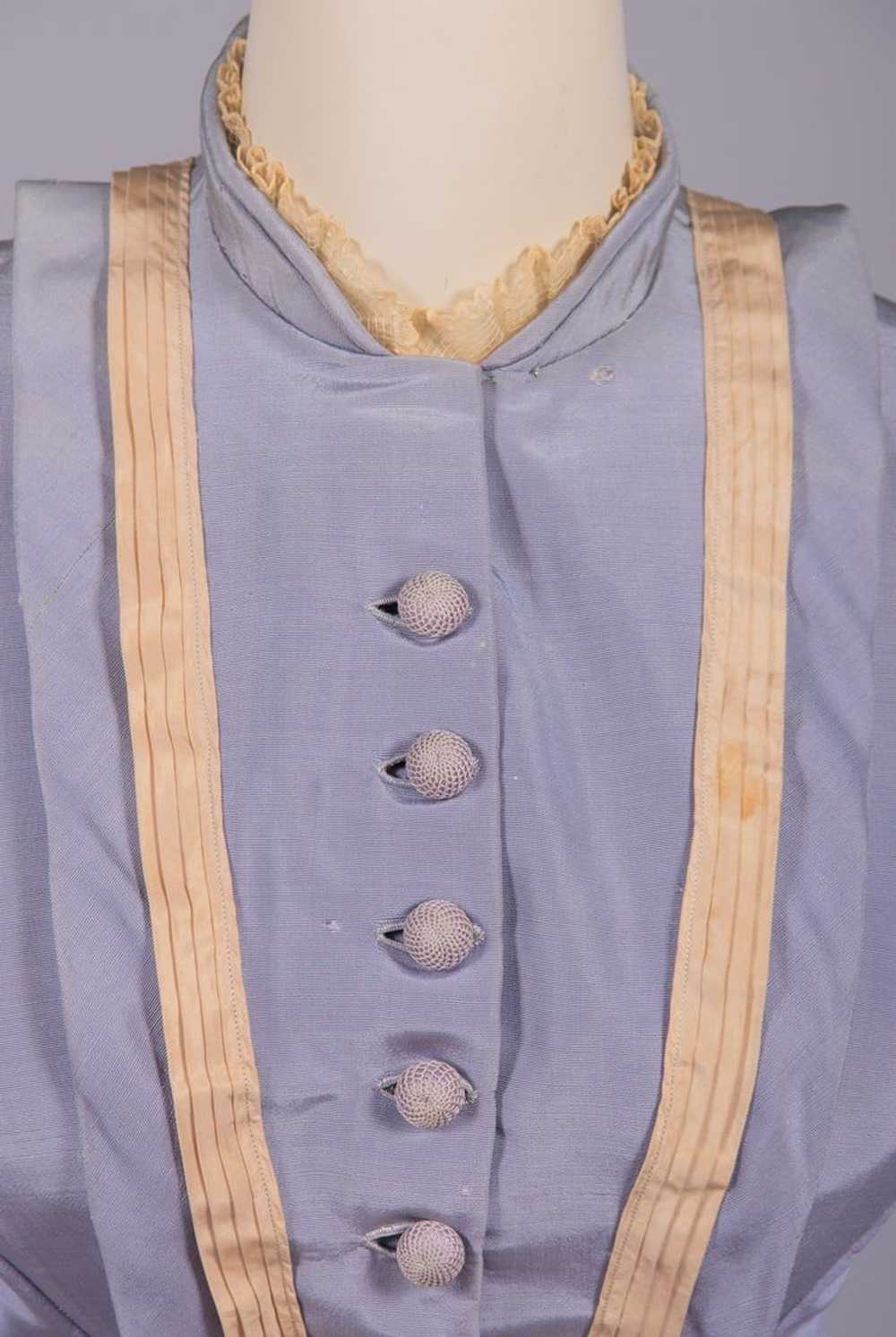 PERIWINKLE SILK FAILLE DAY DRESS, c. 1867 - image 8