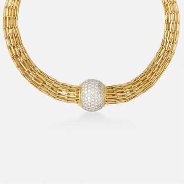 Italian, Gold and diamond necklace - image 1