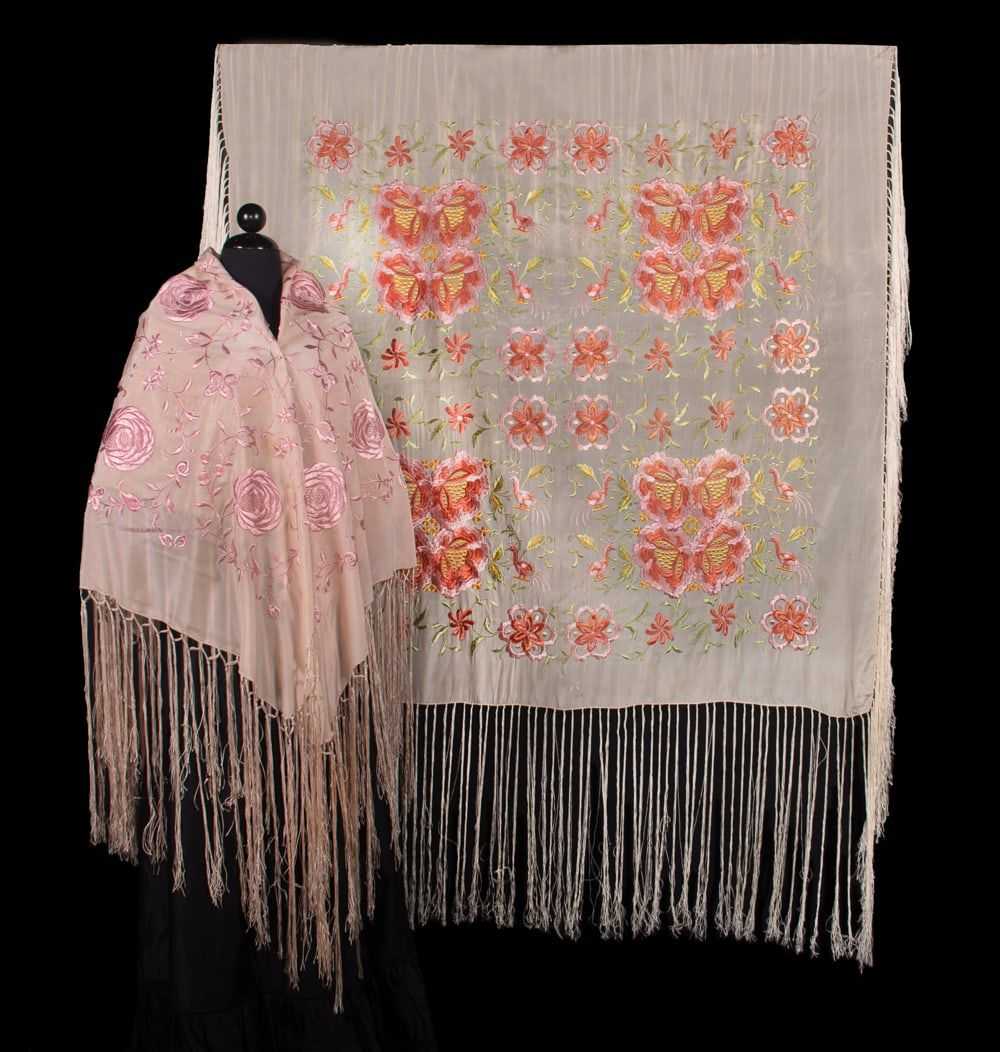 TWO CANTON SHAWLS, 1930s - image 1