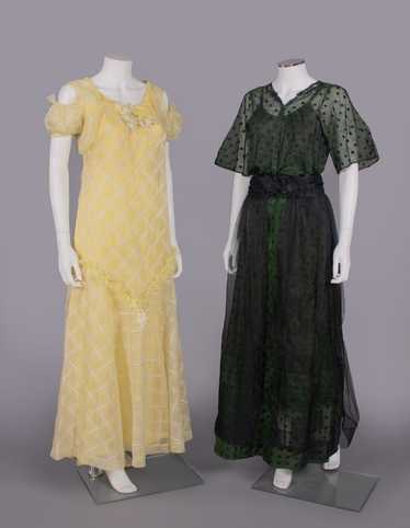 TWO ORGANZA PARTY OR AFTERNOON DRESSES, 1910s & 19