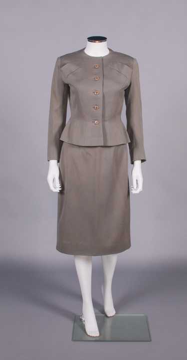 JACQUES FATH TWILL SKIRT SUIT, FRANCE, 1950s