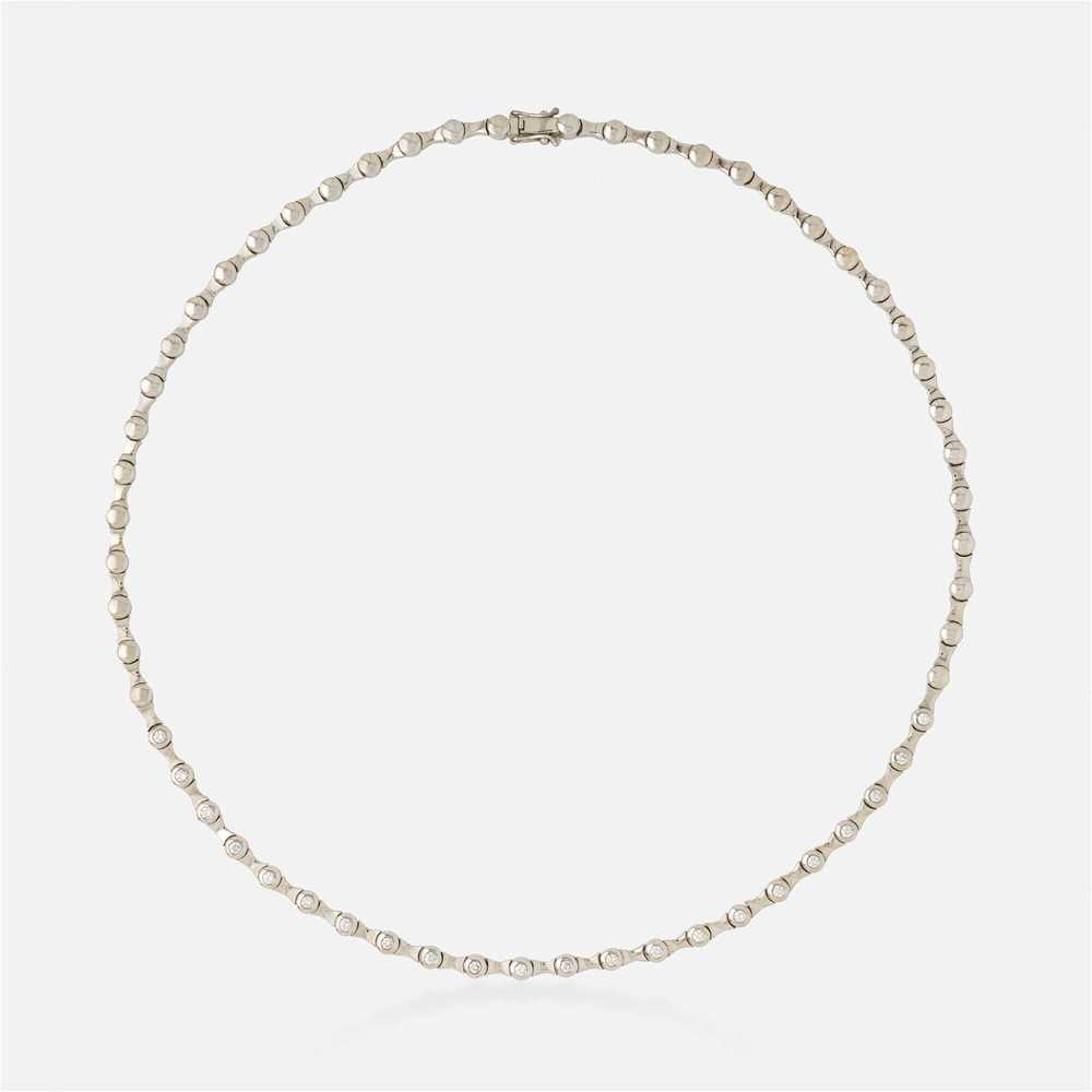Diamond and white gold necklace - image 2