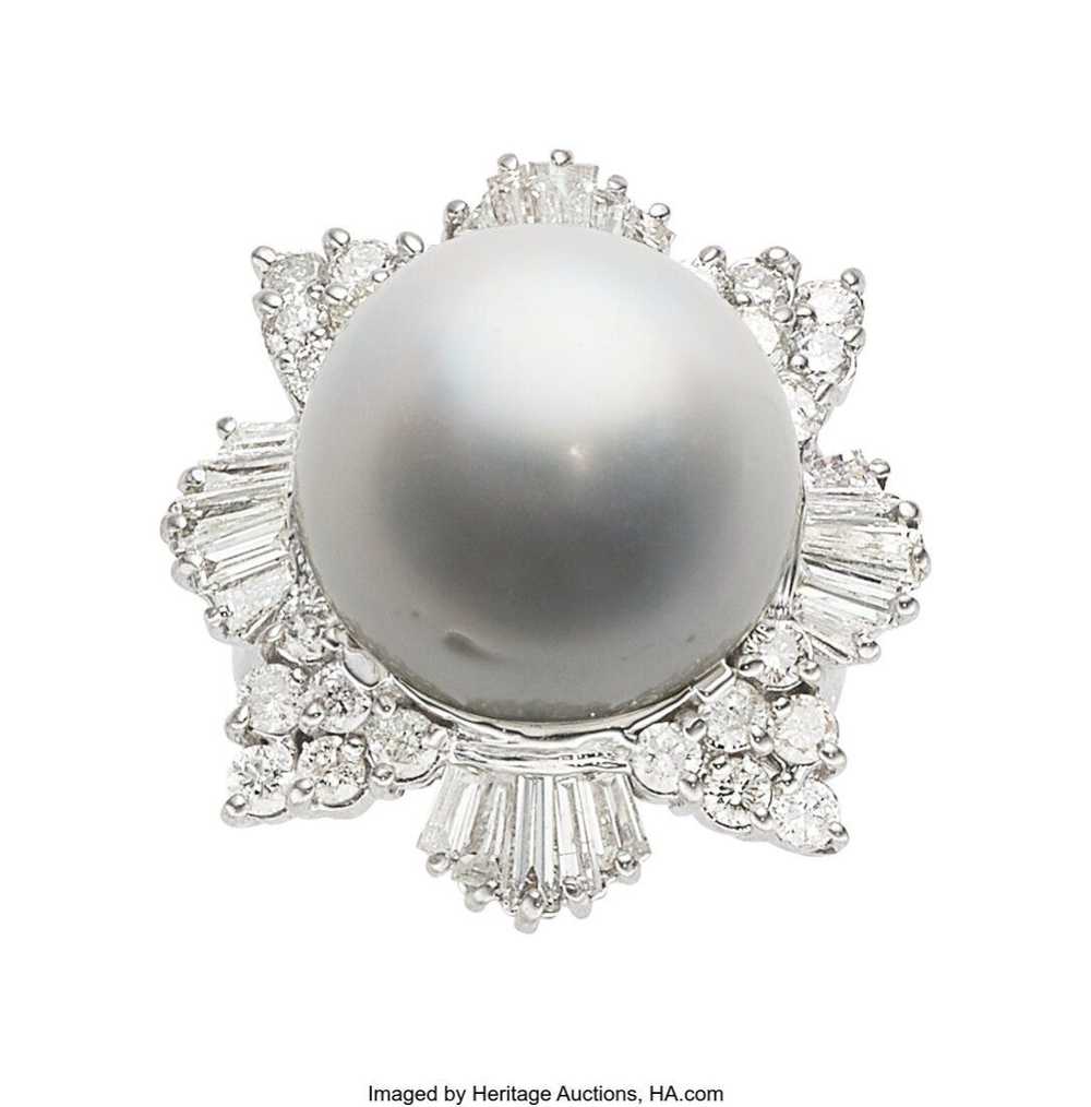 55345: South Sea Cultured Pearl, Diamond, White G… - image 1