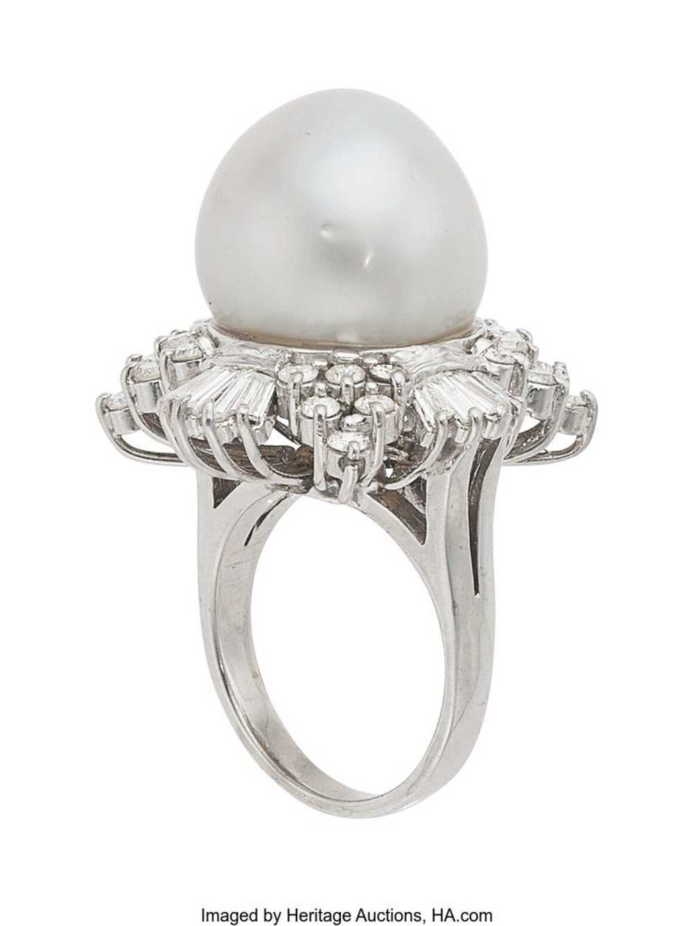 55345: South Sea Cultured Pearl, Diamond, White G… - image 2