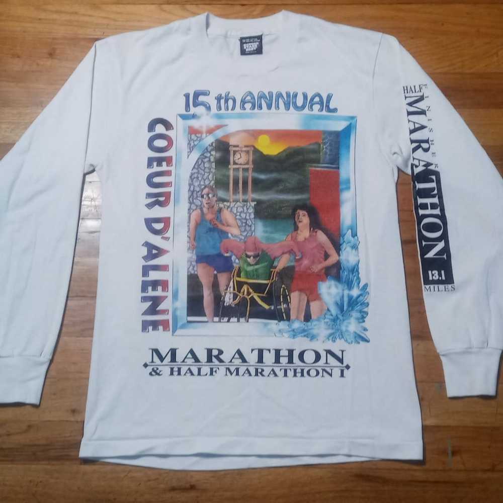 vintage Marathon Running t shirt 50/50 - image 5