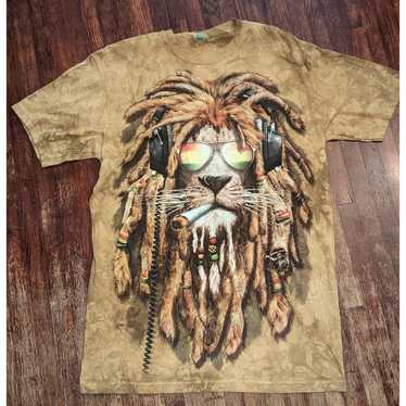 The Mountain rasta reggae lion brown tie dye grap… - image 1