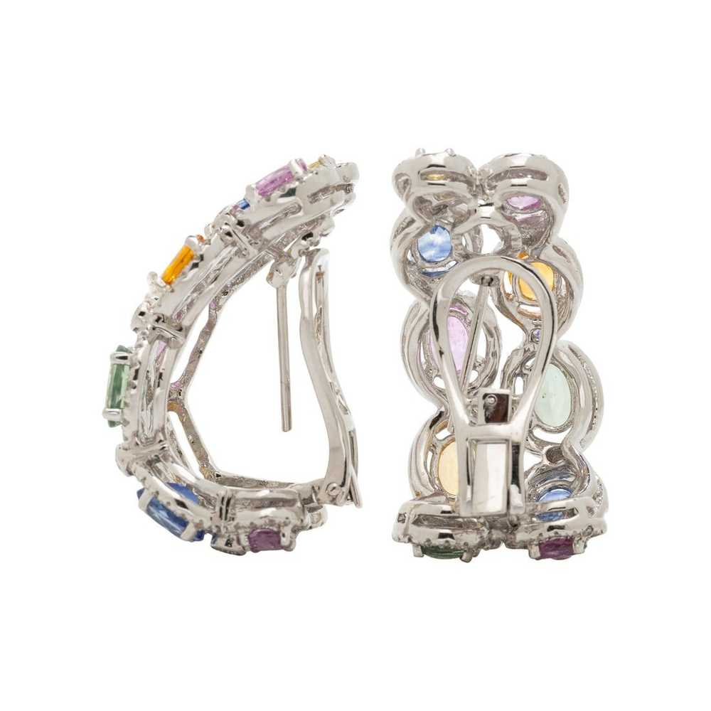 MULTICOLOR SAPPHIRE AND DIAMOND EARCLIPS - image 2