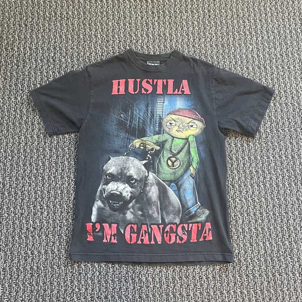 Vintage 90's Hustla Im Gangsta Stewie Griffin T S… - image 1