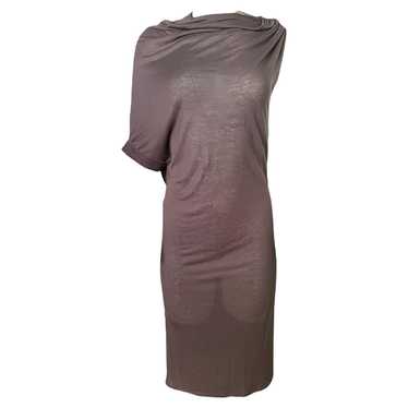 Vintage Lanvin Paris Brown Midi Dress, Size Small - image 1