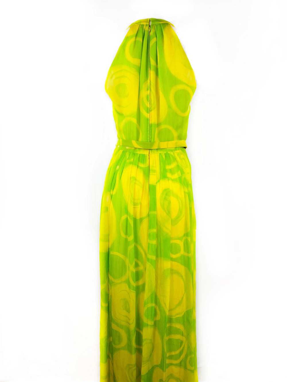 Vintage KIKI HART Yellow and Green Sleeveless Max… - image 10