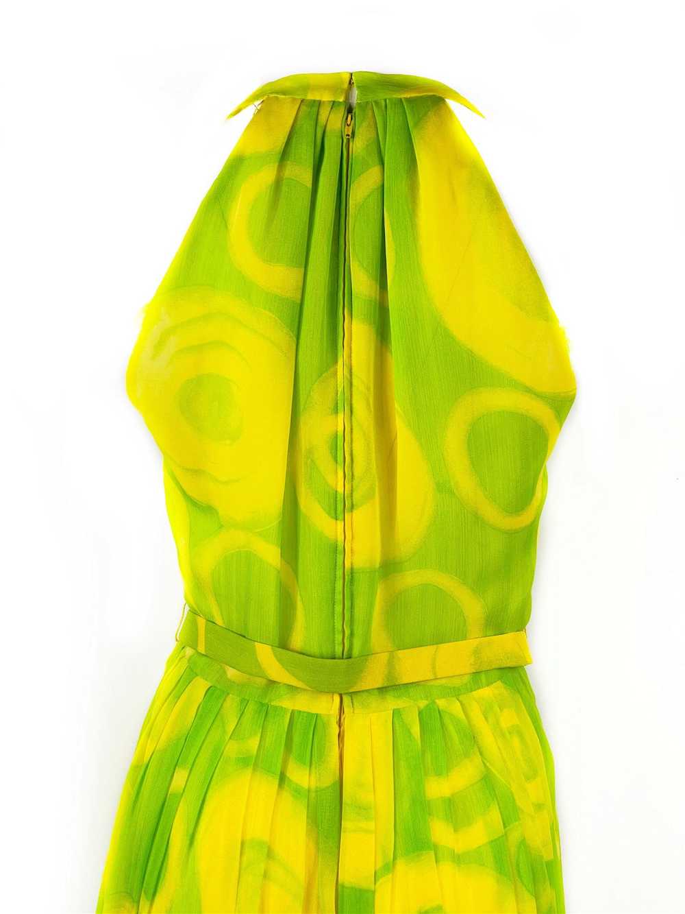 Vintage KIKI HART Yellow and Green Sleeveless Max… - image 11