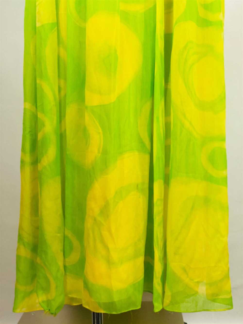 Vintage KIKI HART Yellow and Green Sleeveless Max… - image 4