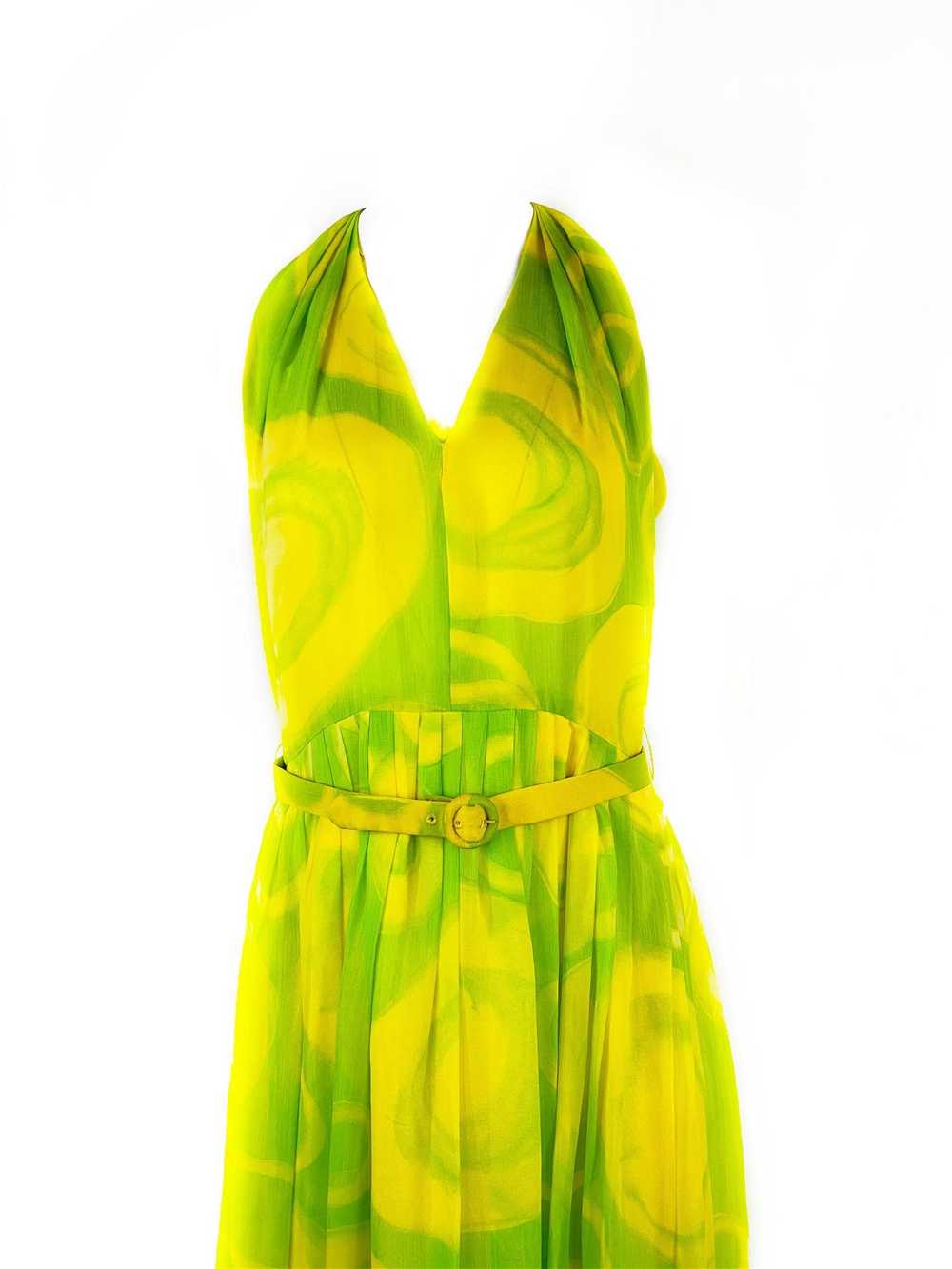 Vintage KIKI HART Yellow and Green Sleeveless Max… - image 8