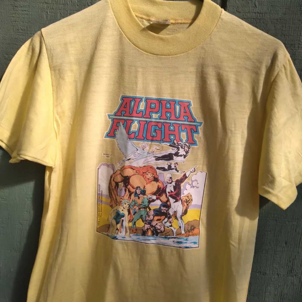 Vintage 80s Alpha flight Marvel Tshirt - image 2