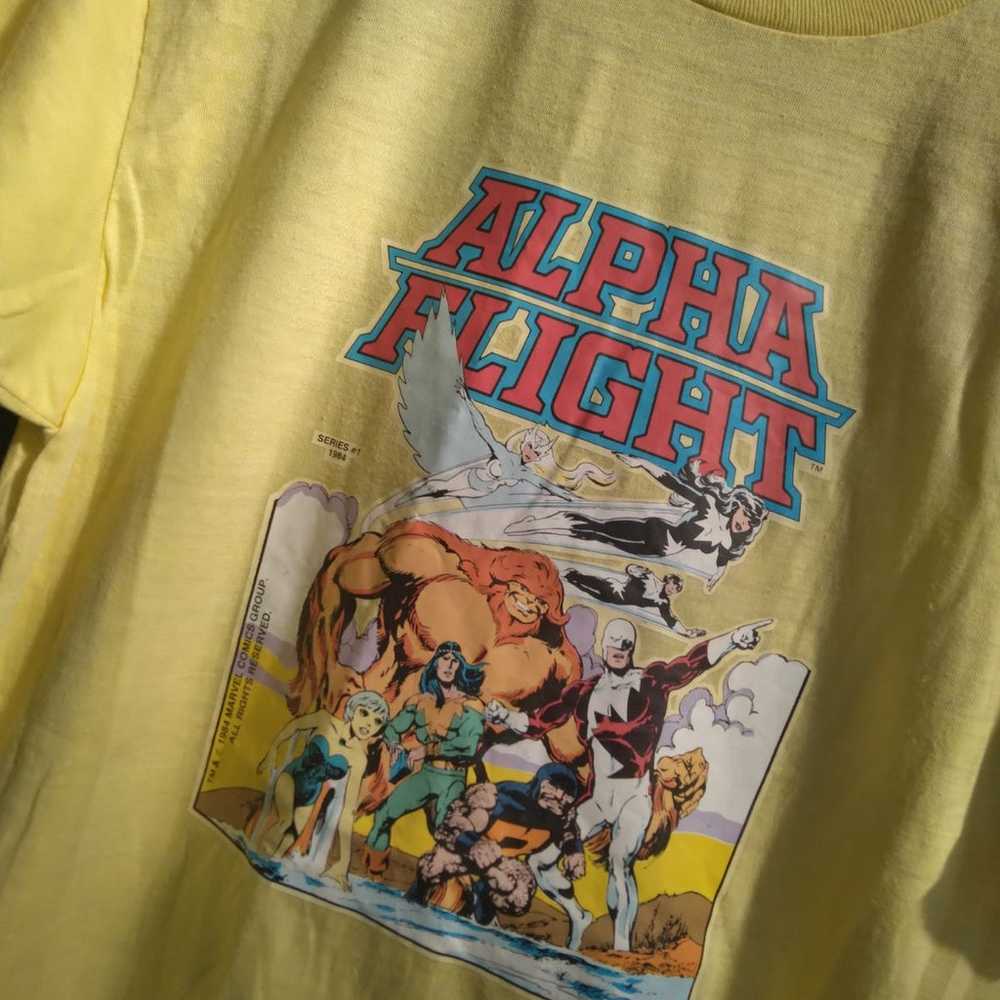 Vintage 80s Alpha flight Marvel Tshirt - image 3