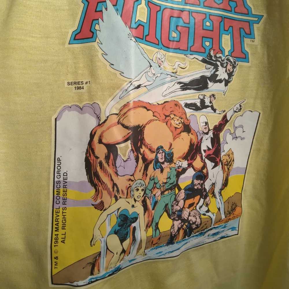 Vintage 80s Alpha flight Marvel Tshirt - image 4