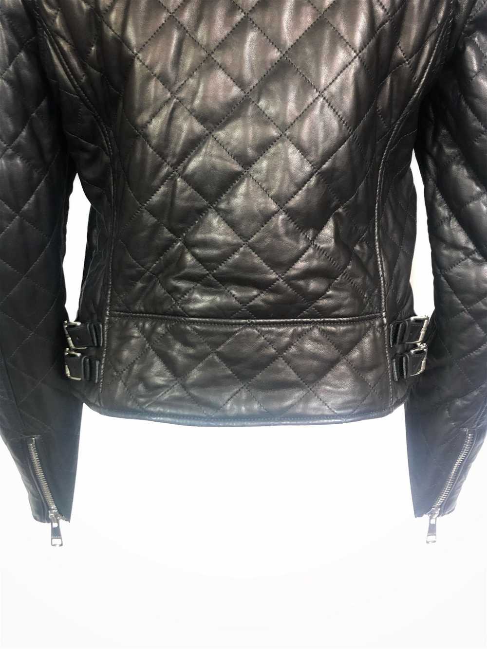 GUCCI Brown Leather Moto Jacket w/ Pearls Size 44 - image 9
