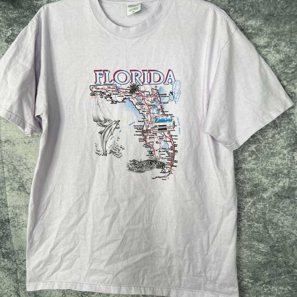 Anvil Unisex Lavender Florida Map Logo TShirt Siz… - image 6