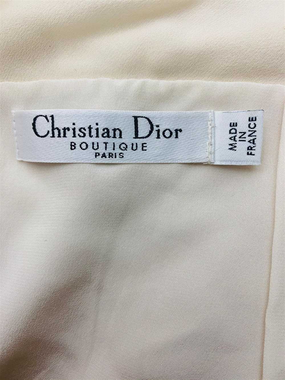 Christian Dior Boutique Paris White Silk Sleevele… - image 5