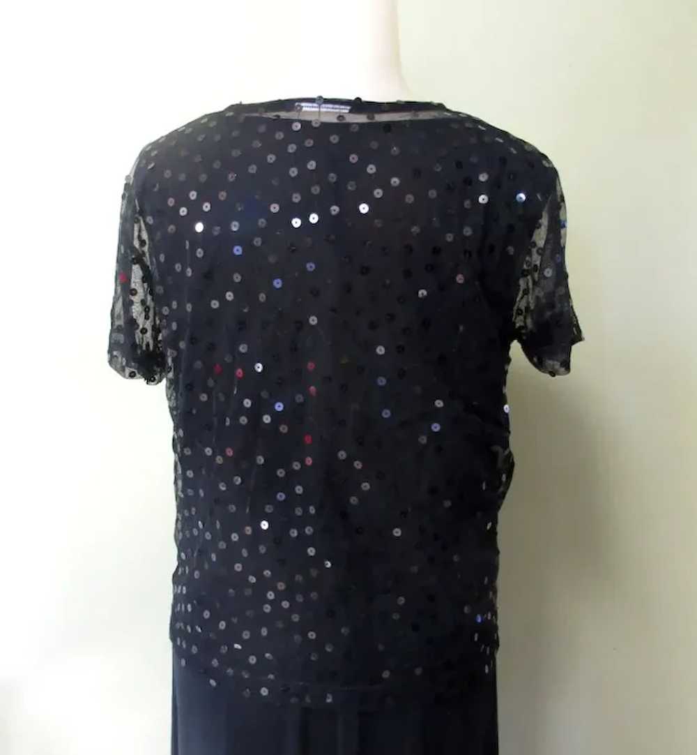 Vintage Sequined & Sheer Net Blouse, Black Party … - image 2