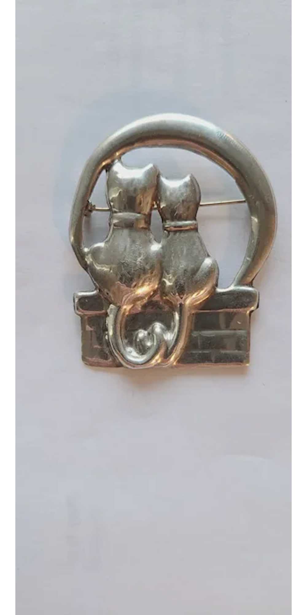 Vintage Mexico CATS Sterling Silver Signed 925 St… - image 3