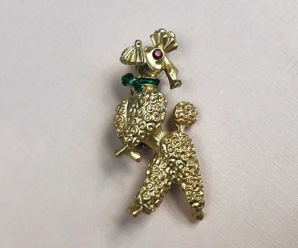 Gold poodle brooch pin, cute little dog brooch - image 9