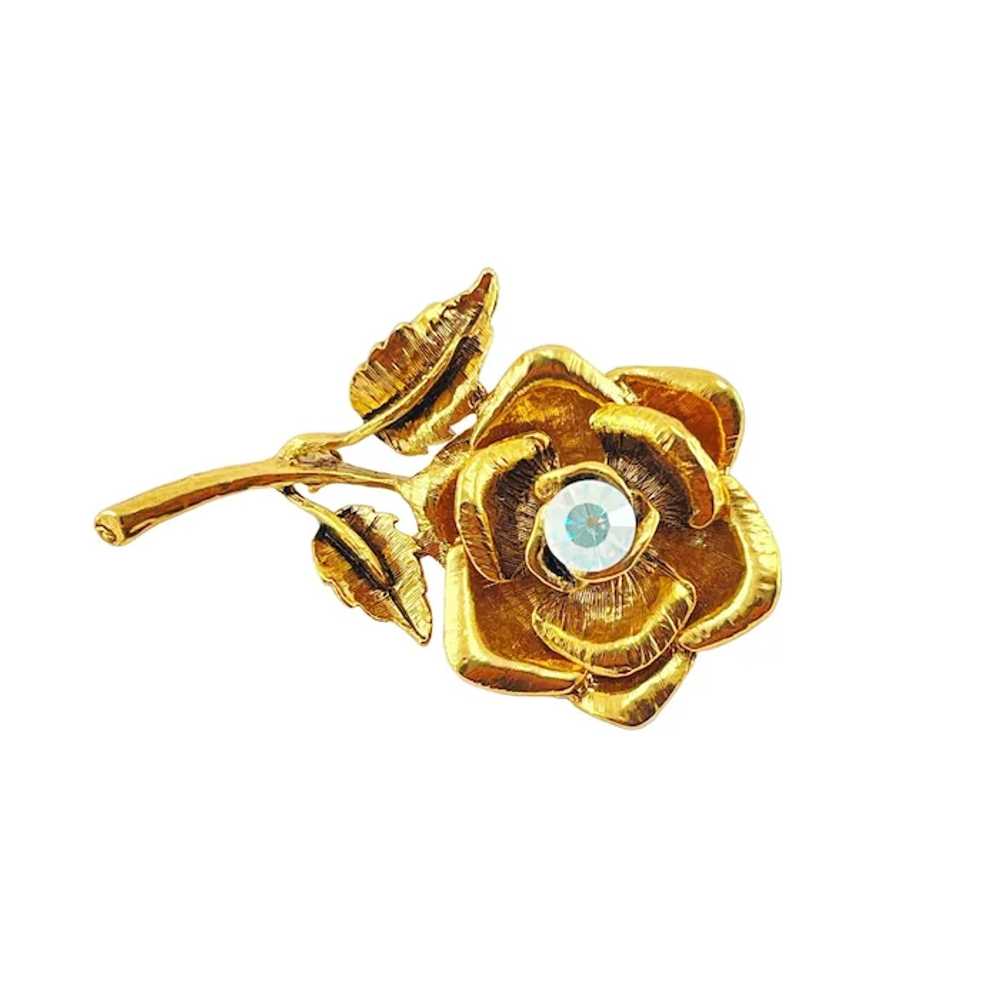 Oscar De La Renta Rose Brooch Pin with Aurora Bor… - image 4