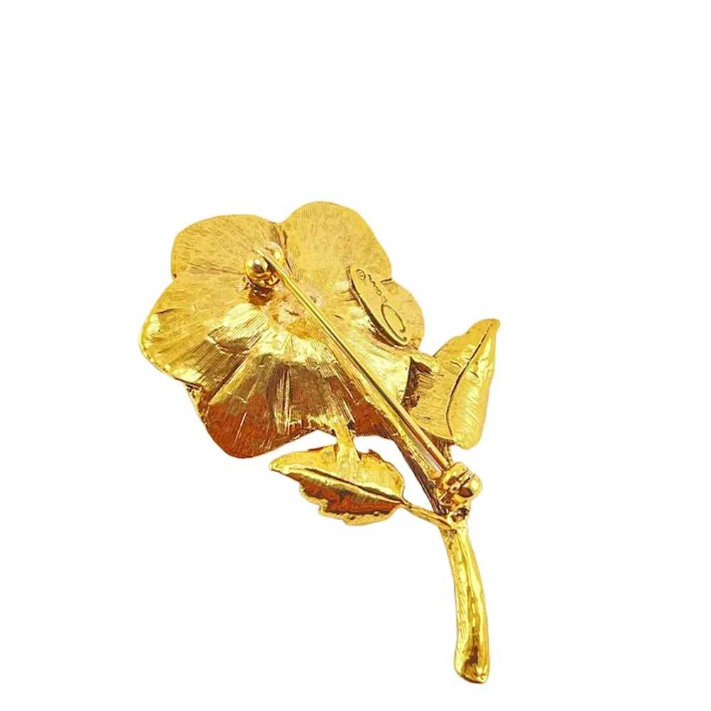 Oscar De La Renta Rose Brooch Pin with Aurora Bor… - image 6
