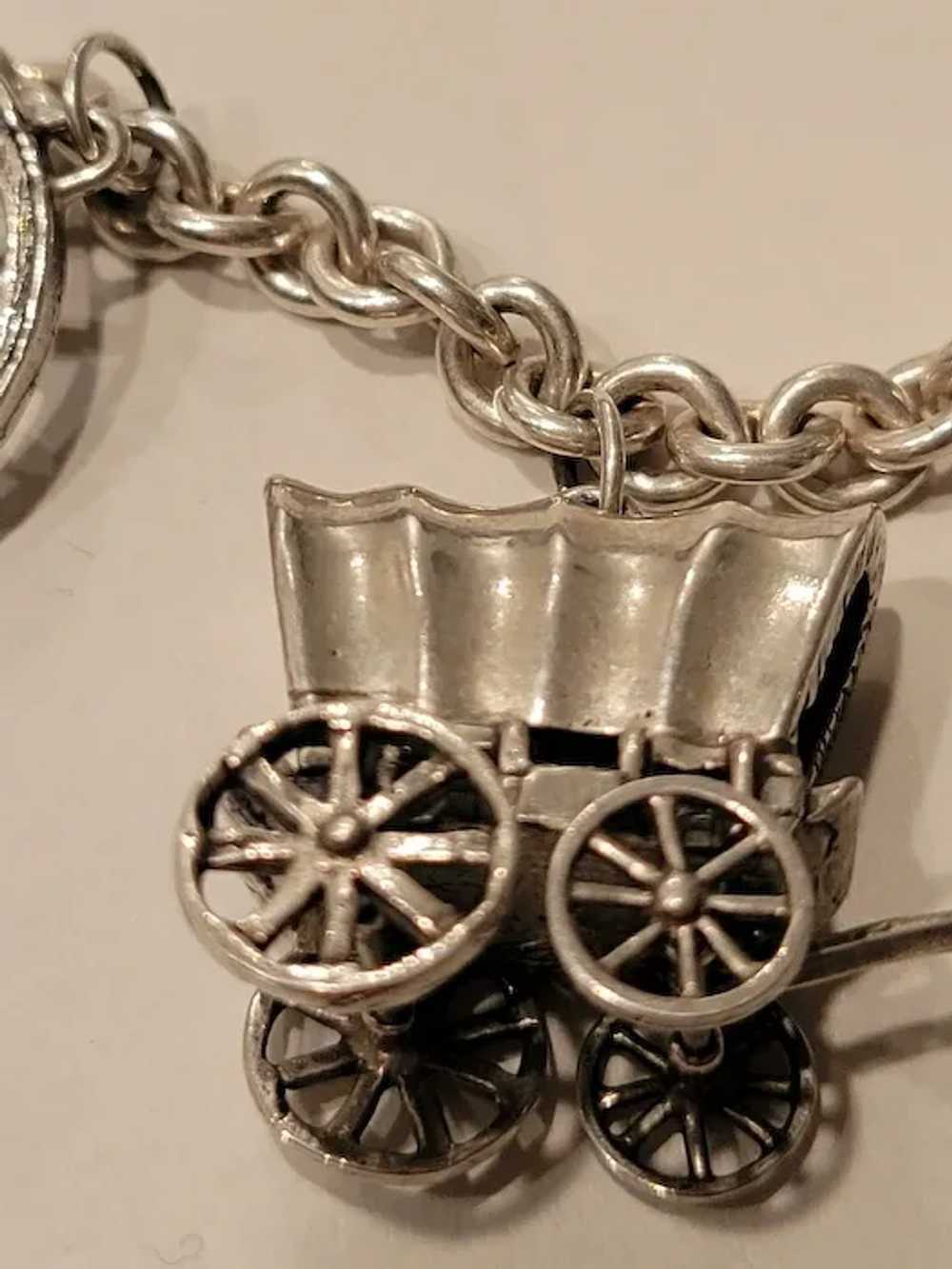 Western Themed Sterling Charm Necklace/Designer - image 5