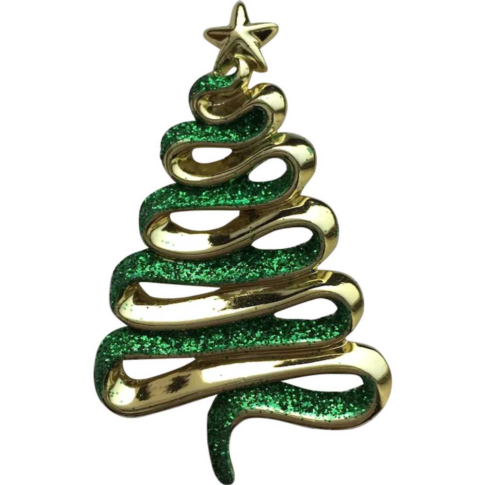 Pretty, Bright "Swirl" Christmas Tree Pin - Book … - image 1